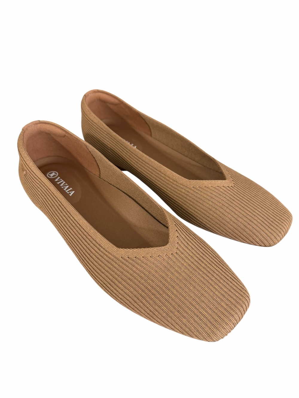 VIVAIA Margot 2.0 Square-Toe Flats Tan Sz 39 8US